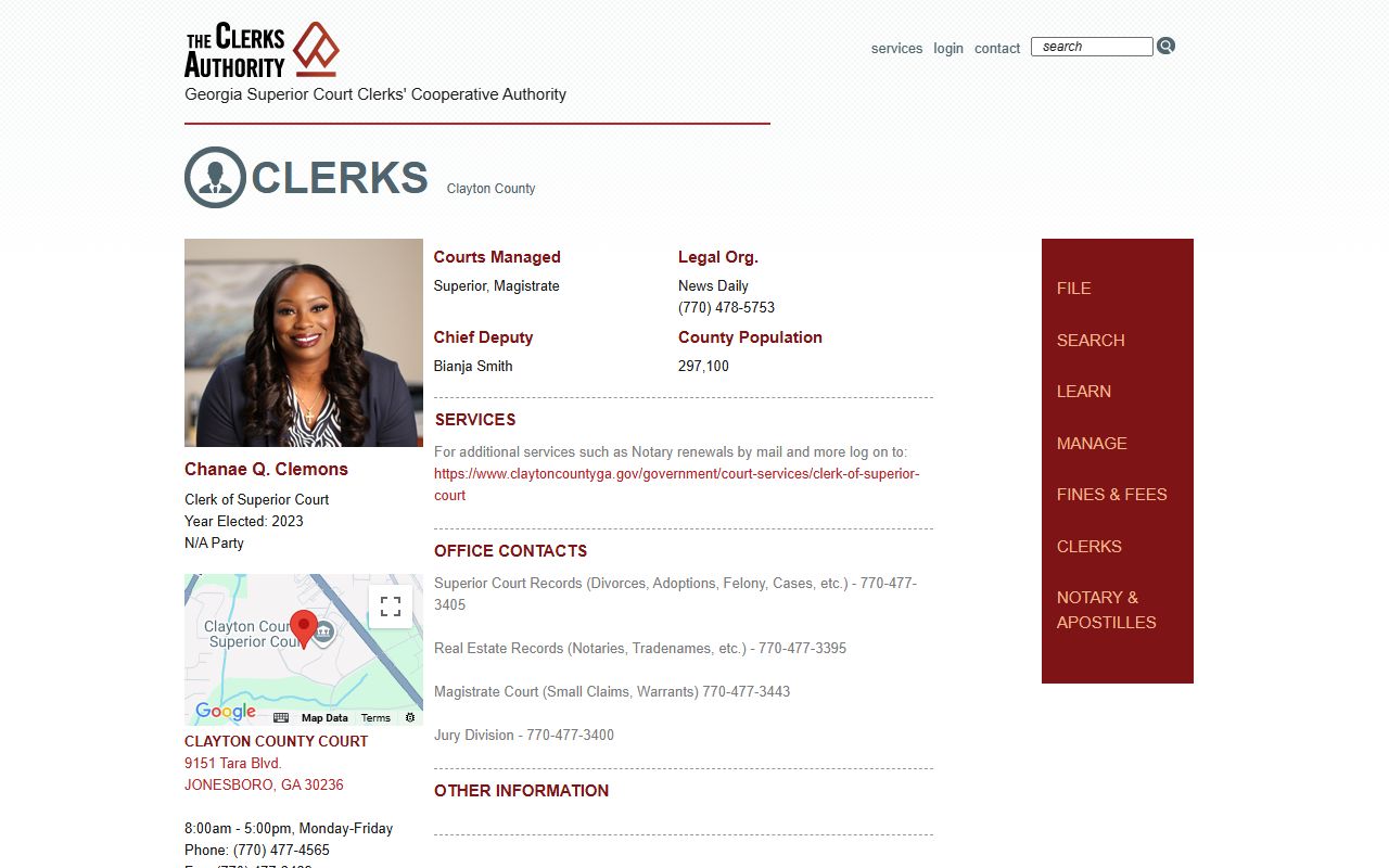 Clayton County clerk court records GSCCCA profile