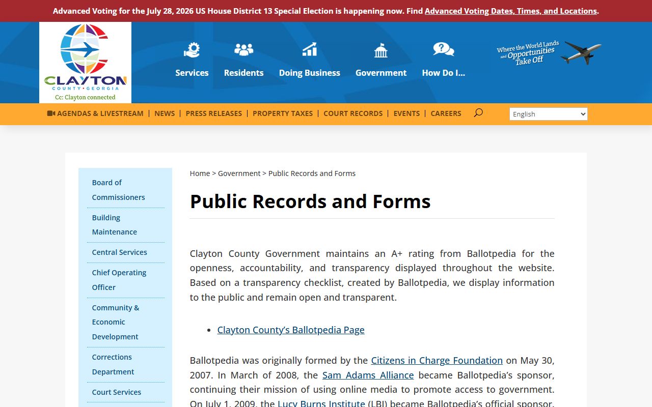 Clayton County court records public records and forms page