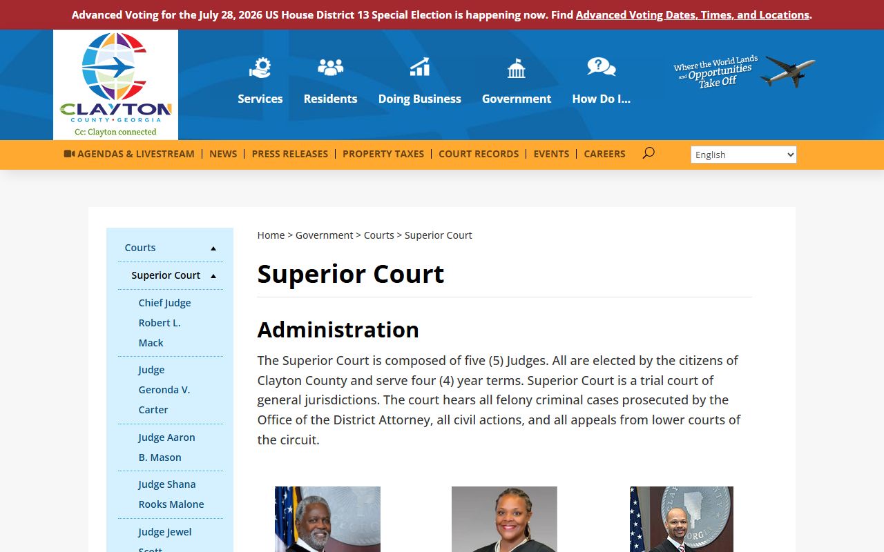 Clayton County Superior Court records page