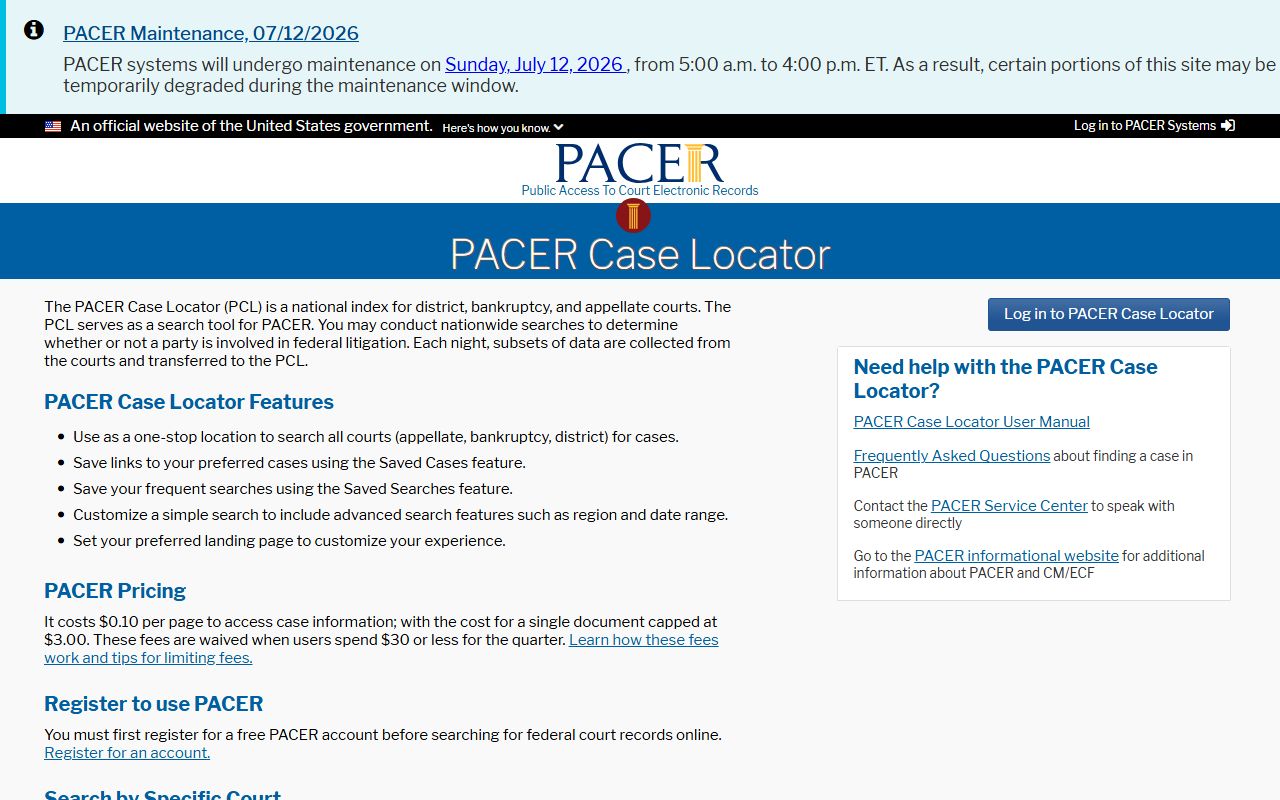 Clayton County federal court records PACER Case Locator