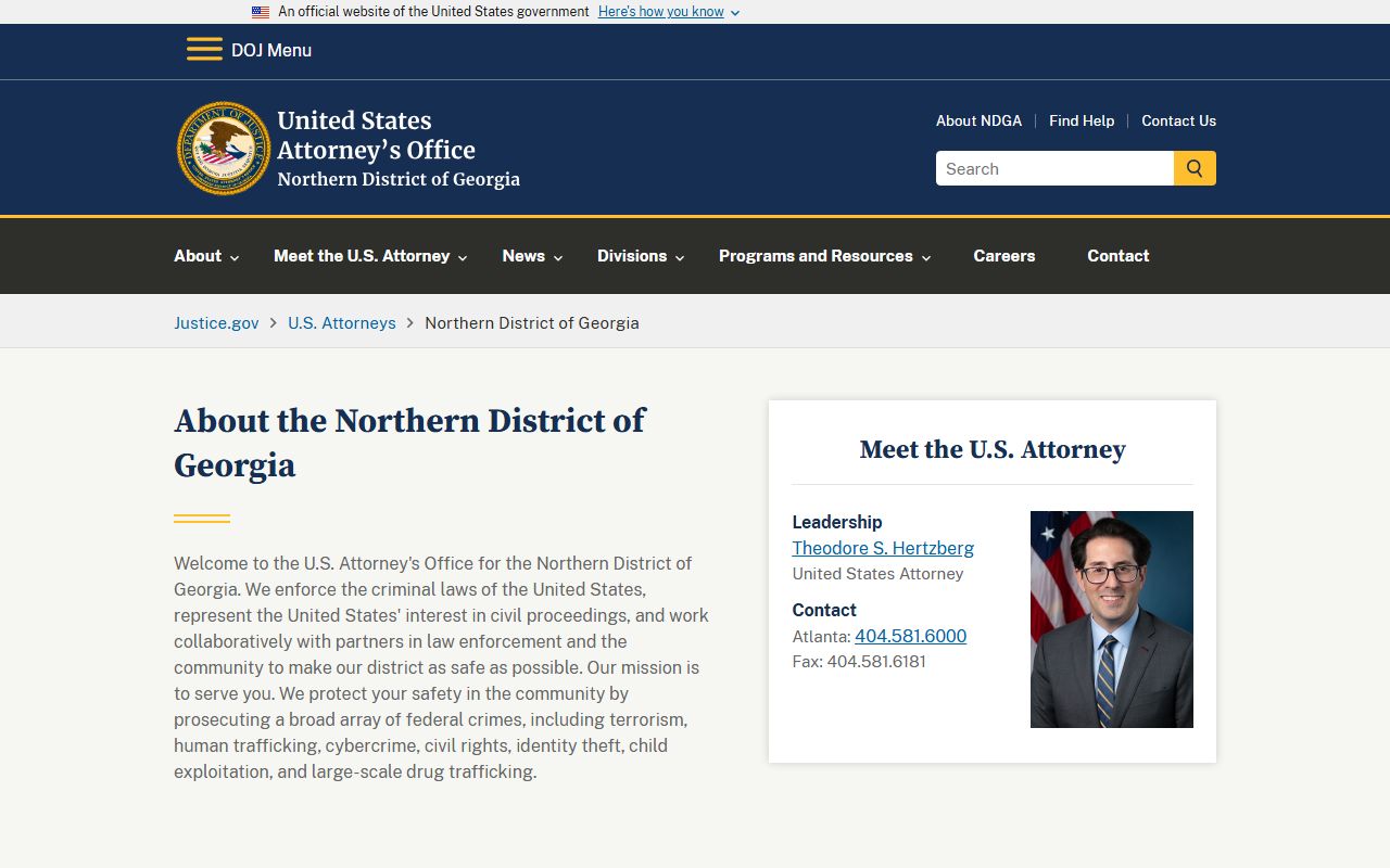 Clayton County federal court records U.S. Attorney Northern District Georgia