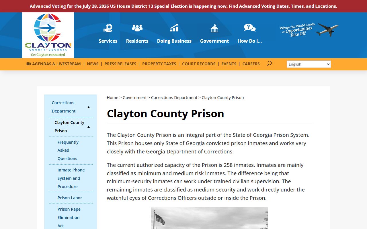 Clayton County inmate records county prison source