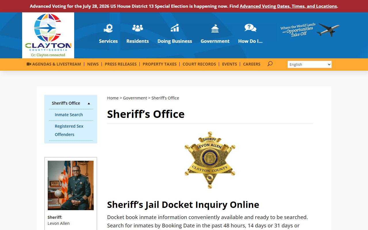 Clayton County inmate records Sheriff's Office source