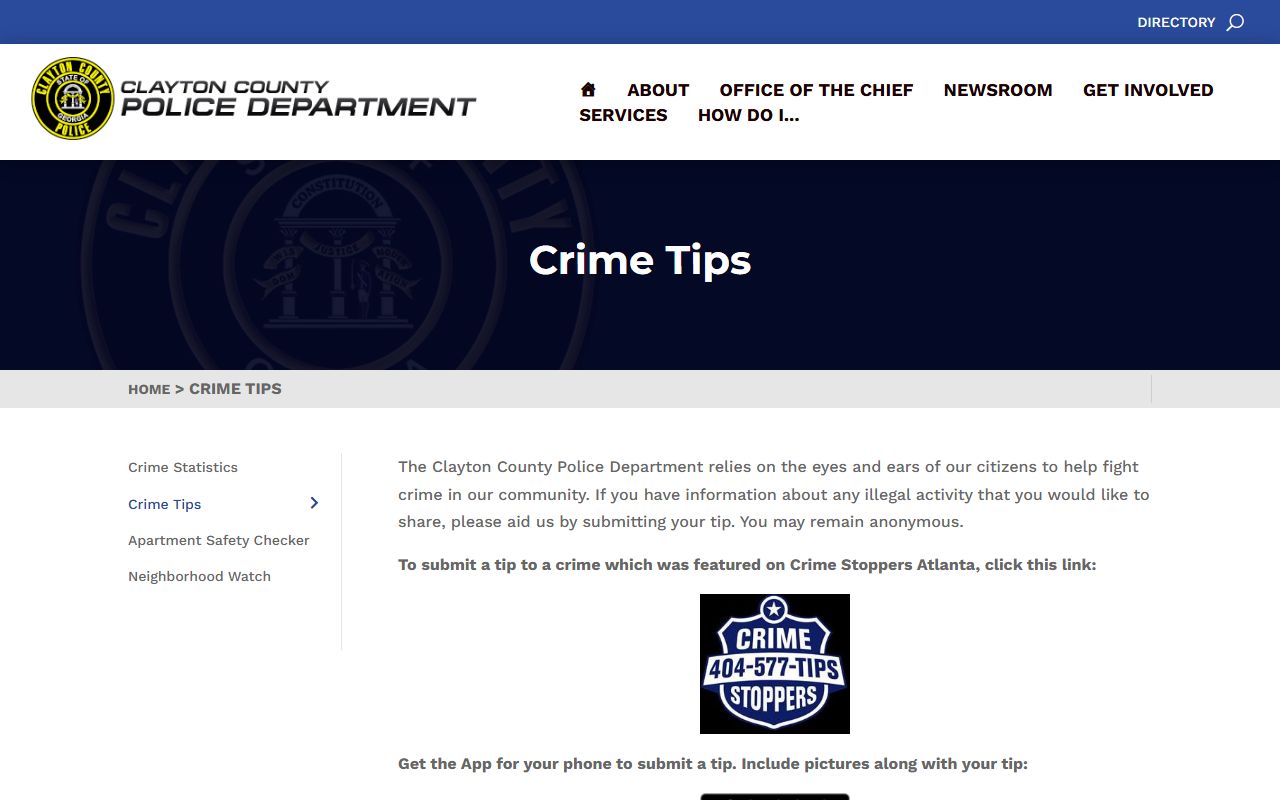 Clayton County warrant records crime tips source