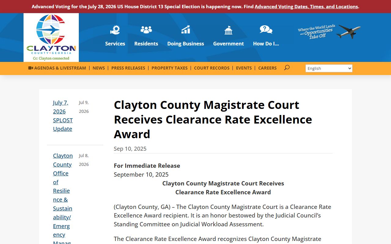 Clayton County warrant records Magistrate Court source
